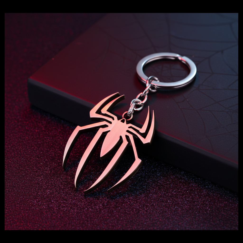 Spider-Man Metall-Schlüsselanhänger professionelles Produktfoto